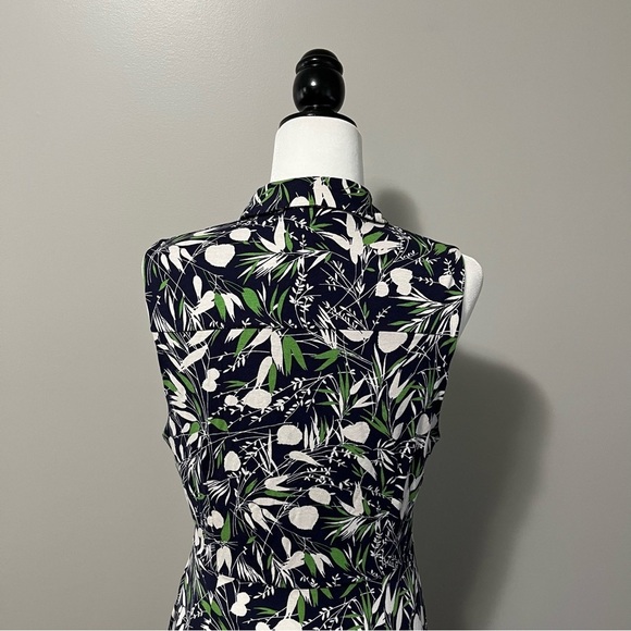 Hobbs London Nadia Sleeveless Jersey Dress Floral Leaf Navy Pattern - Picture 11 of 16